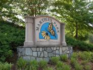 Martha's Park sign with butterfly | City of Morganton, NC - Parks and Recreation Department