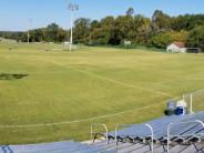 View of soccer field from bleachers