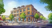 Ilustration shows a conceptual design of the old Kimbrell’s building site