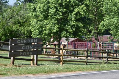 Carbon City Park sign and playground
